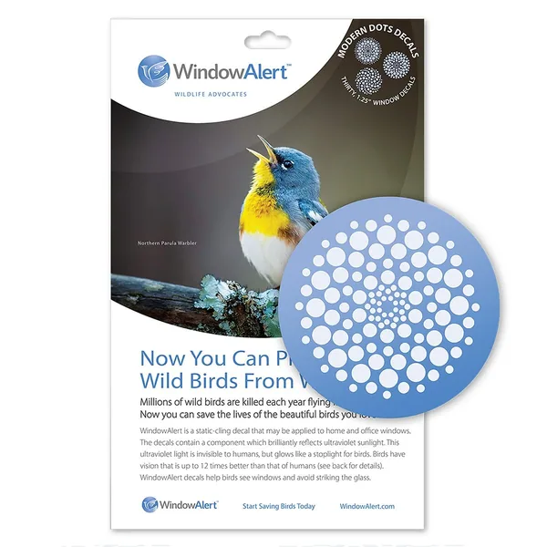 WindowAlert Modern Dots UV-Reflective Anti-Collision Bird Deterrent Window Decal