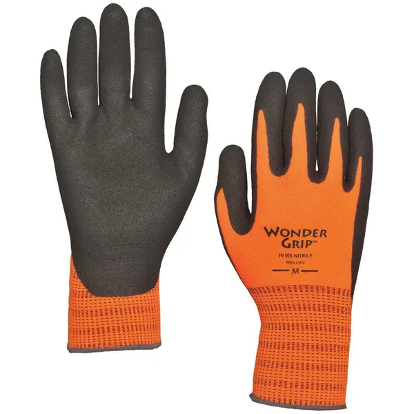 Wonder Grip Glove Nitrile Palm Hi Vis Orange