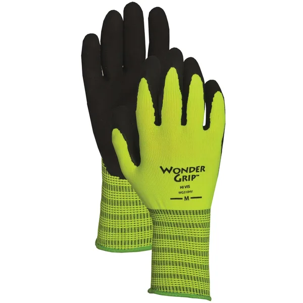 Wonder Grip Rubber Palm Glove Hi Vis Green