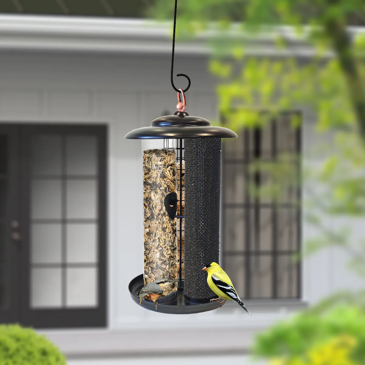 WoodLink Modern Farmhouse Triple Tube Mixed Seed Feeder - Image 2
