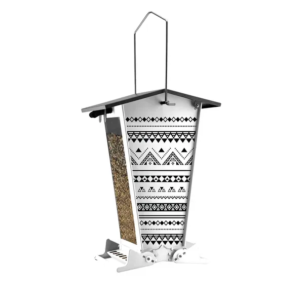 Woodlink Nordic Snack Shack Squirrel-Resistant Seed Feeder with Bohemian Print - Image 2