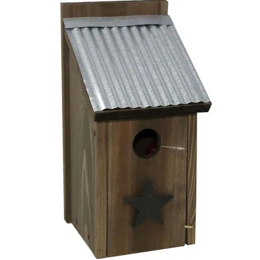 Woodlink Rustic Farmhouse Bluebird House with Corrugated Metal Roof - Image 2
