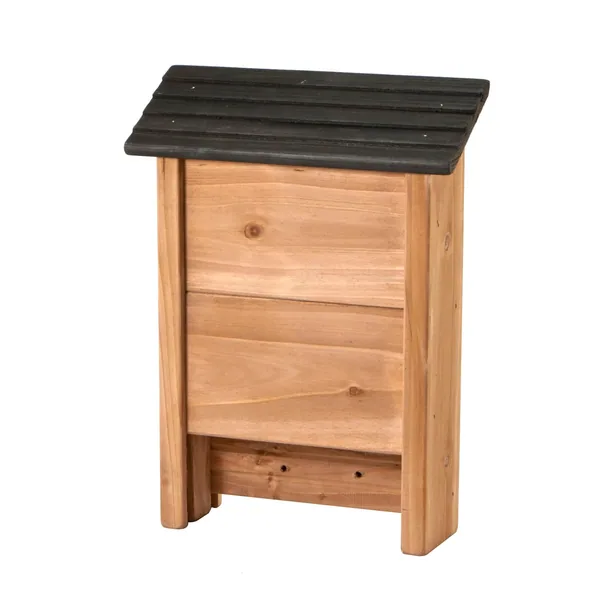 Woodlink Small Wood Bat Shelter Natural Wood with Black Roof