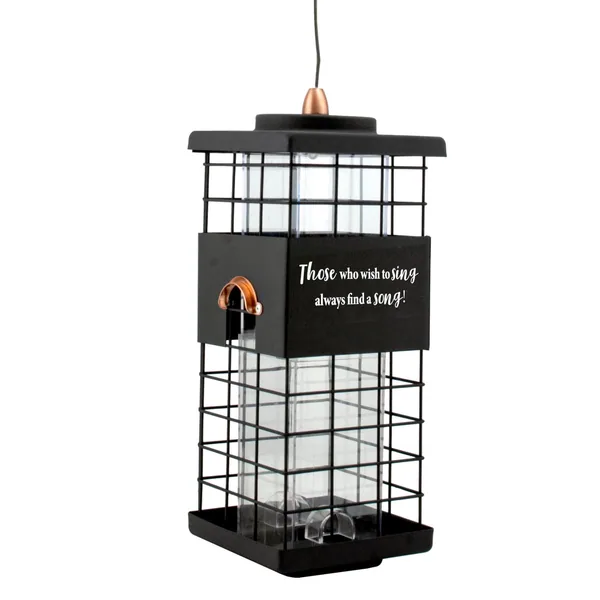 Woodlink Tube Feeder with Motivational Quote