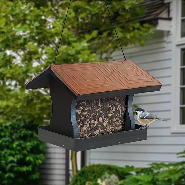 Woodlink Vintage Tin Panel Roof Fly Thru Feeder - Image 2