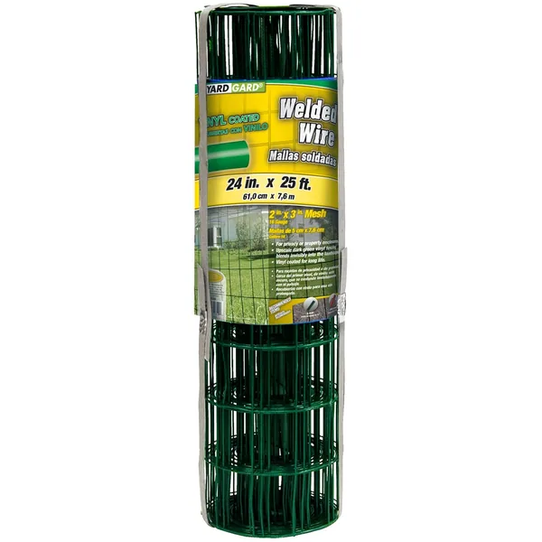 Yard Gard 2'x25' 16G Welded Wire Vinyl Green 2"x3" Mesh